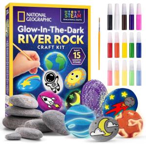 image:imageNational Geographic Creepy Creatures Rock Painting Kit  Halloween Arts amp Crafts Kit for Kids Decorate 10 River Rocks with 10 Paint Colors amp More Spooky Art Supplies Halloween Gifts for KidsGlow in the Dark