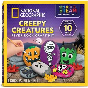 image:imageNational Geographic Creepy Creatures Rock Painting Kit  Halloween Arts amp Crafts Kit for Kids Decorate 10 River Rocks with 10 Paint Colors amp More Spooky Art Supplies Halloween Gifts for KidsCreepy Creatures