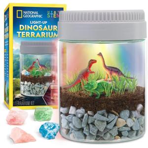 image:imageNational Geographic Dinosaur Terrarium Kit for Kids  Multicolor LightUp Terrarium Build a Dino Habitat with Real Plants amp More Science Kit Dinosaur Toys for Kids