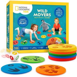 image:imageNational Geographic Kids Wild Movers Animal Activity Game  Active Play amp Animal Movement Game for Kids Ages 3 Preschool Early Learning Activity with Dice Landing Pads amp Play amp Learn Cards