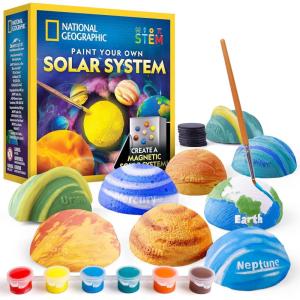image:imageNational Geographic Magnetic Solar System Painting Kit  3D Magnet Making Kit Paint 8 Planets amp The Sun Craft Kit with Paints Brushes Magnets amp More Kids Art Kit DIY Magnets